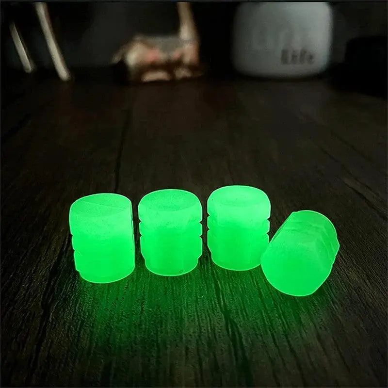 Luminous Glow Wheel Valve Caps 4 Pack For Night Visibility