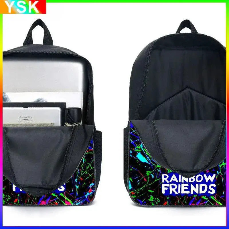 MINISO Rainbow Friends Backpack for Kids Cartoon School Bag