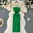 YuooMuoo Women Bodycon Knit Dress Sleeveless Knee Length Party Streetwear Summer