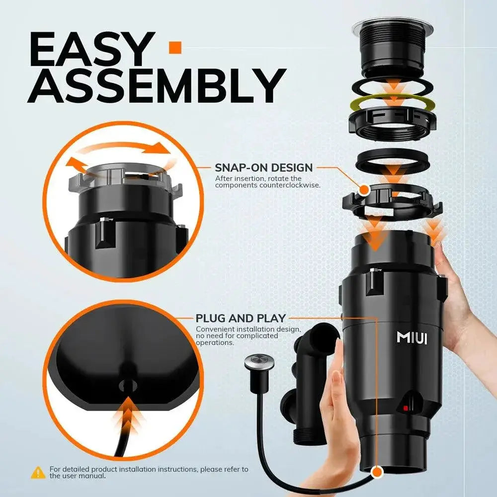 MIUI Continuous Feed Garbage Disposal With Sound Reduction