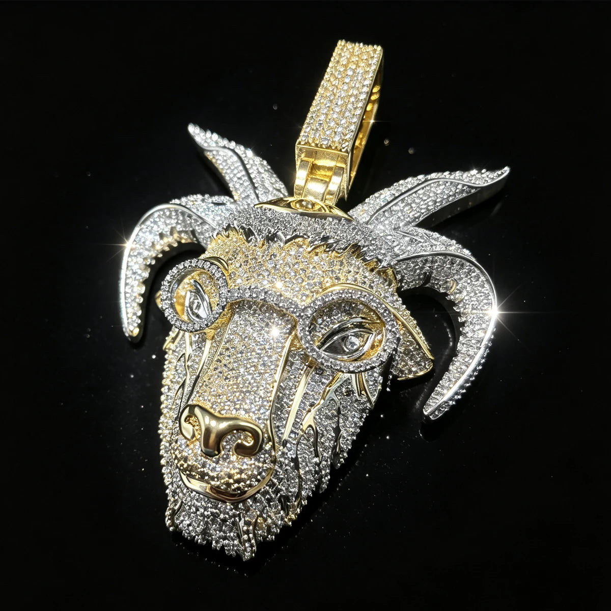 D Iced Out Goat Pendant