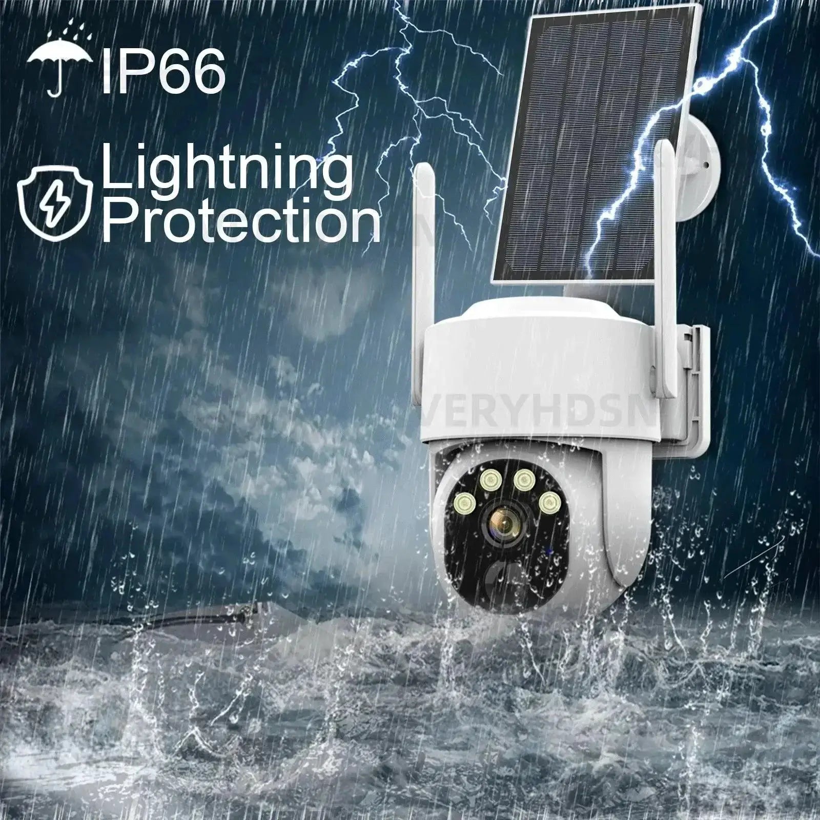 Solar Surveillance Camera Weatherproof WiFi Night Vision