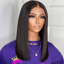 Chic Reddish Brown Bob Wig Peruvian Straight Hair 12 Inch