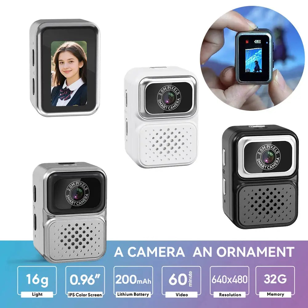 S130 Thumb Keychain Camera with 0.96inch Mini Action Camera Retro Support Memory Card 480P Very Small Camcorder Video Recorder