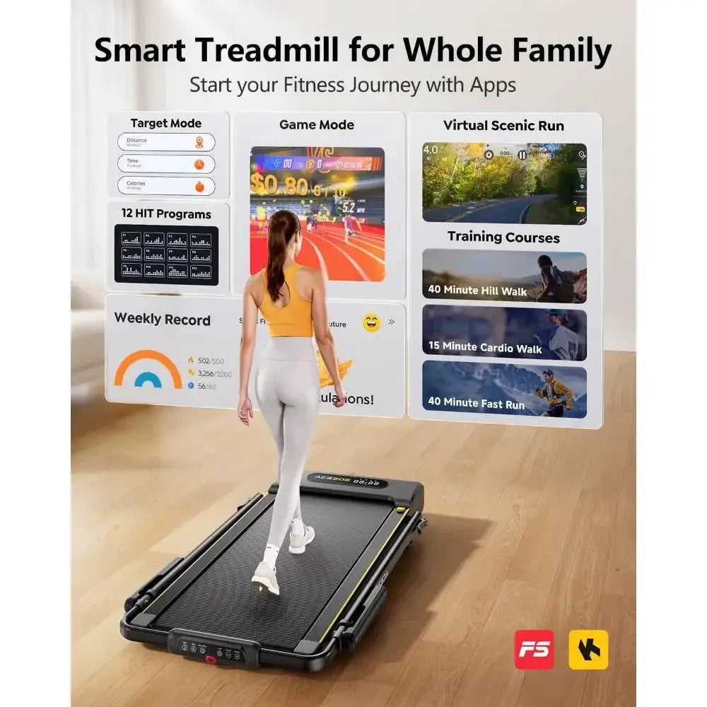 3 in 1 Under Desk Treadmill with Incline, Foldable Walking Pad, Adjustable Height, 300lbs Capacity for Home and Office