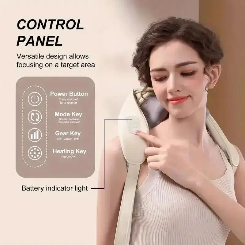 Neck And Shoulder Massage Shawl Heating 6D Massager - OurLum.com