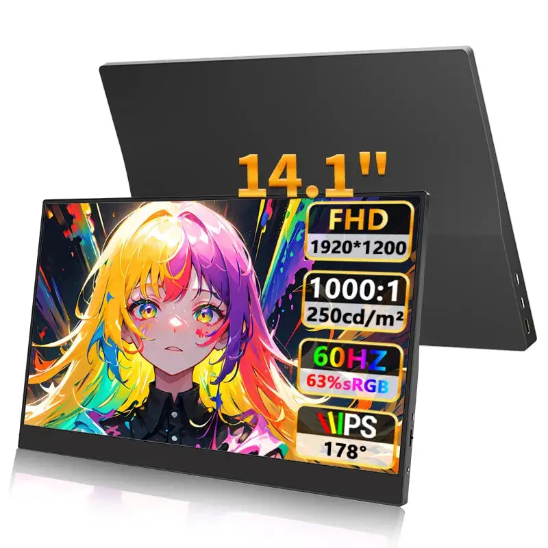 HGFRTEE 14 Inch Portable Monitor Touch/no Touch optional 100%sRGB 400cd/m2 Gaming Computer Expand Display For XBox PS4/ 5 Switch