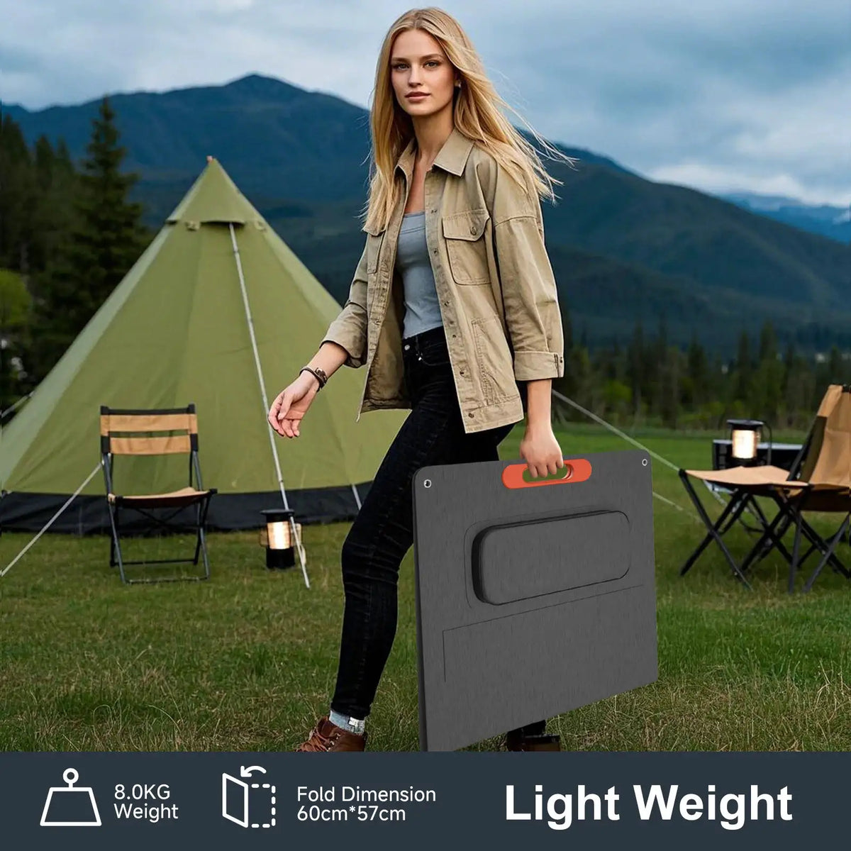 RVPOZWER 200W/100W Foldable Solar Panel Portable Solar Charging Panel 25.5% High-Efficiency House Powerful Solar Panels