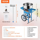 SucceBuy Electric Cotton Candy Machine with Cart Commercial Candy Floss