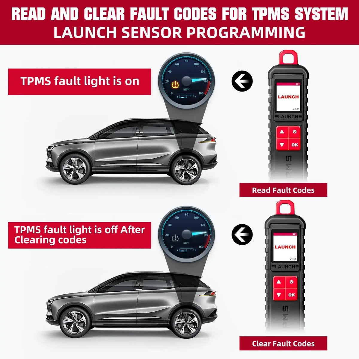 2026-LAUNCH X431 I-TPMS Car Tire Pressure Diagnostic Tool Relearn Active Program 315/433Mhz Sensor for Android /X431 V pk TSGUN