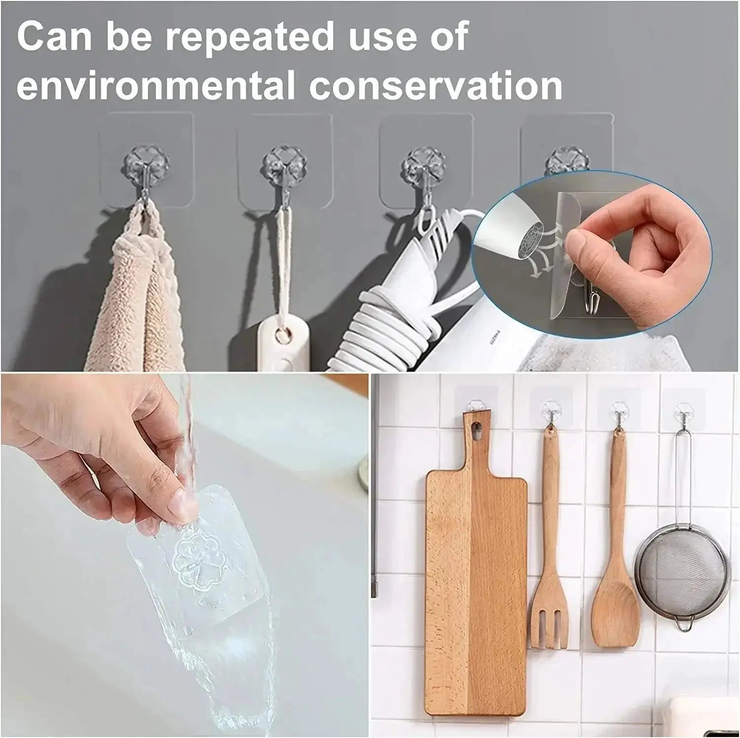 Heavy Duty Adhesive Utility Hooks For Space Organization