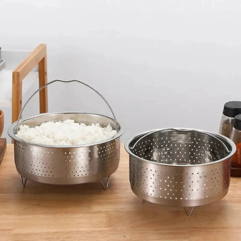 Stainless Steel Pot Steamer Basket With Silicone Handle