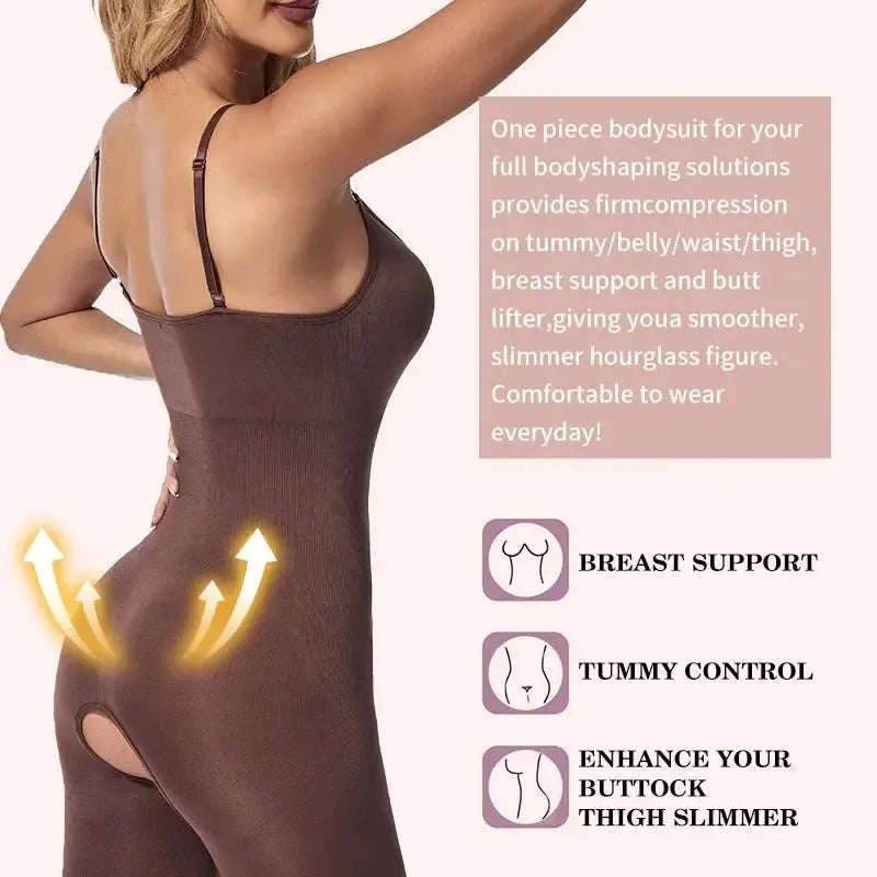 Seamless Compression Bodysuit For Tummy Control And Lift