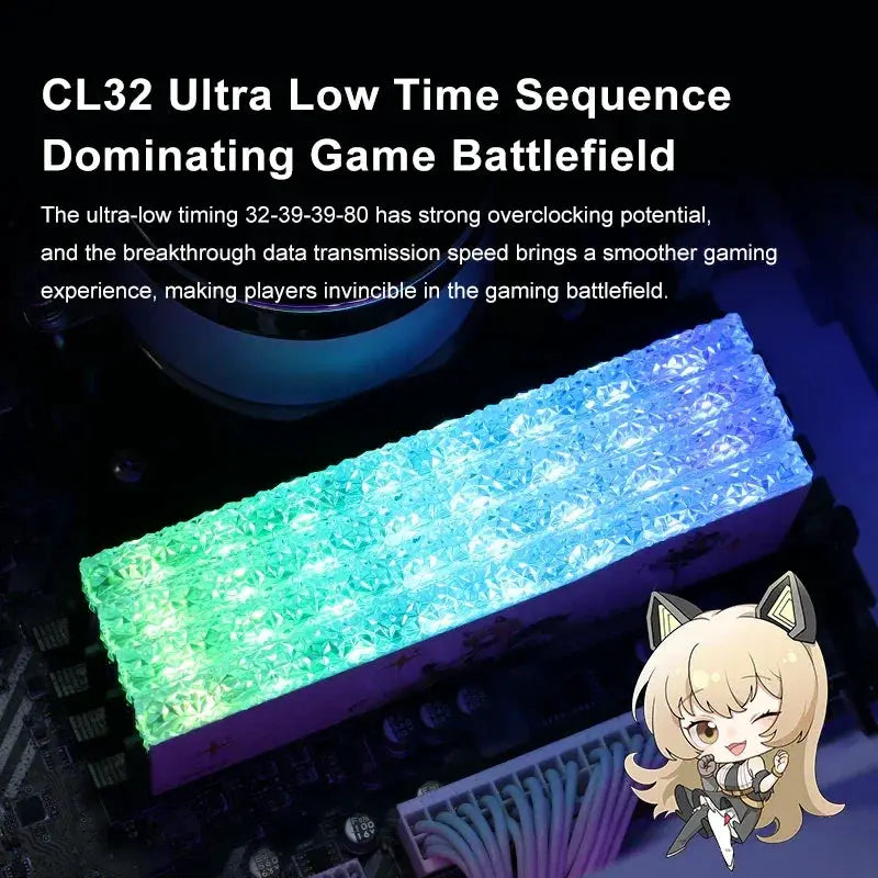 JUHOR RGB DDR5 16GB 6400MHz UDIMM RAM Memory Module