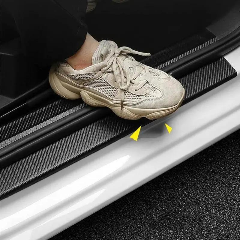 Car Door Sill Protector Carbon Fiber Protection Strip Matte