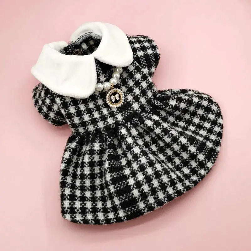 Sweet Plaid Princess Dress for Small Dogs Fashionable Cozy