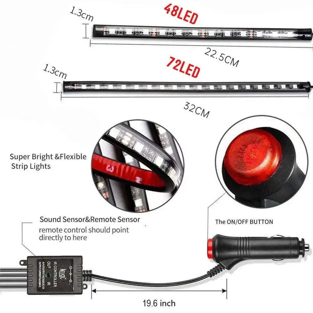 Car Interior LED Music Sync Ambient Lighting Kit Elevate