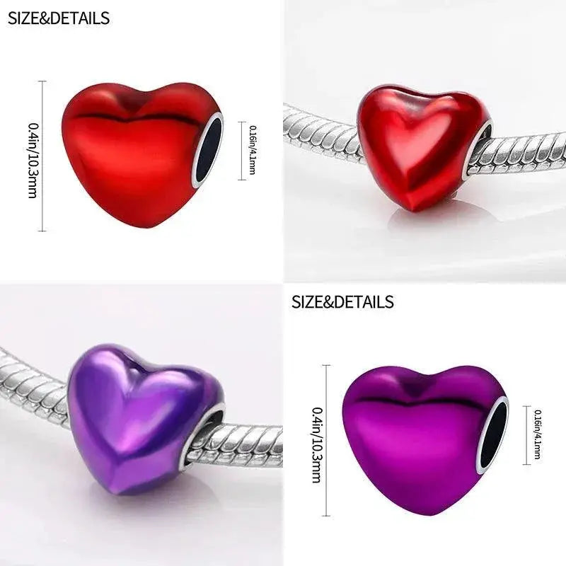 Sparkling Zircon Heart Charm Pendant Sterling Silver Jewelry