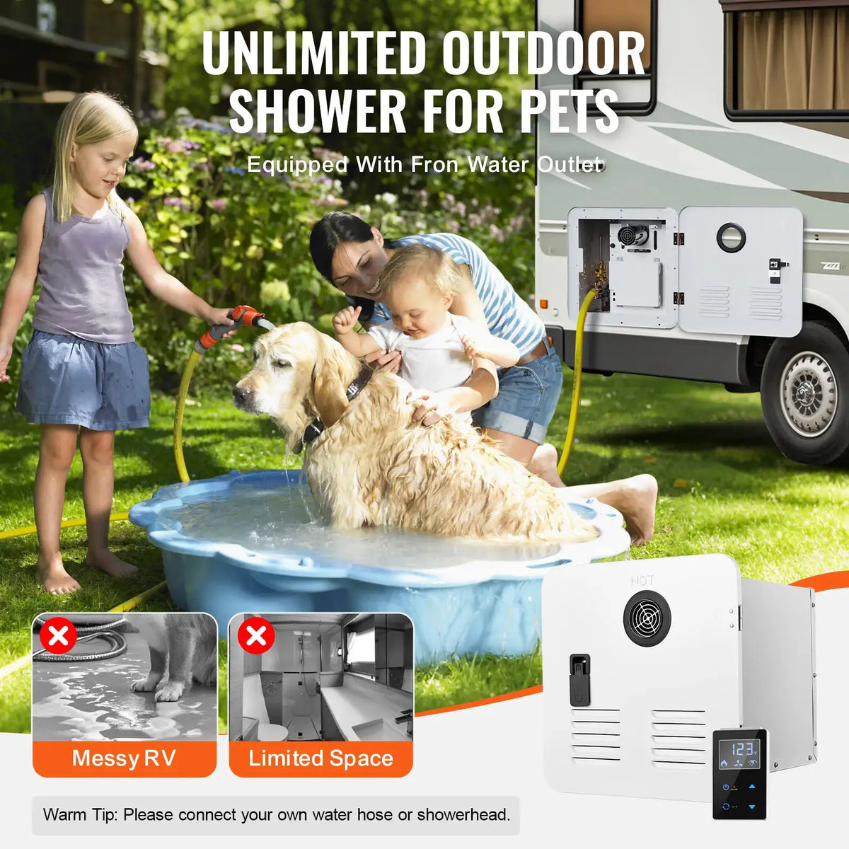 SucceBuy RV Tankless Water Heater for RV Showers — product view 2