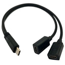 USB C Splitter Cable - Fast Dual Port Charging
