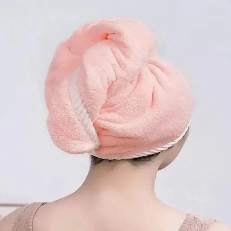 Double Thick Dry Hair Towel Dual Sides Cap For Hair Drying