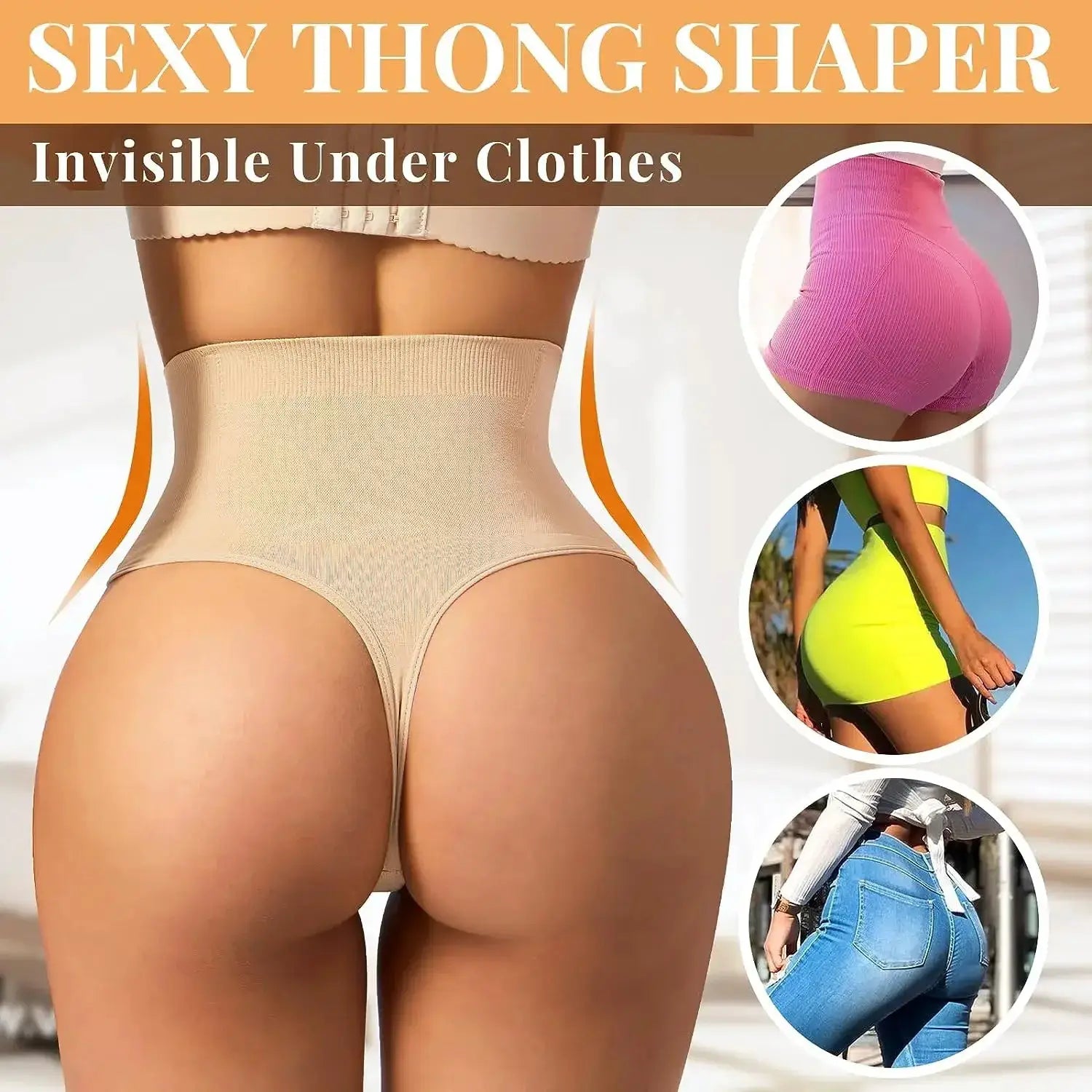 Miss Moly High Waist Control Thong Panties For Women