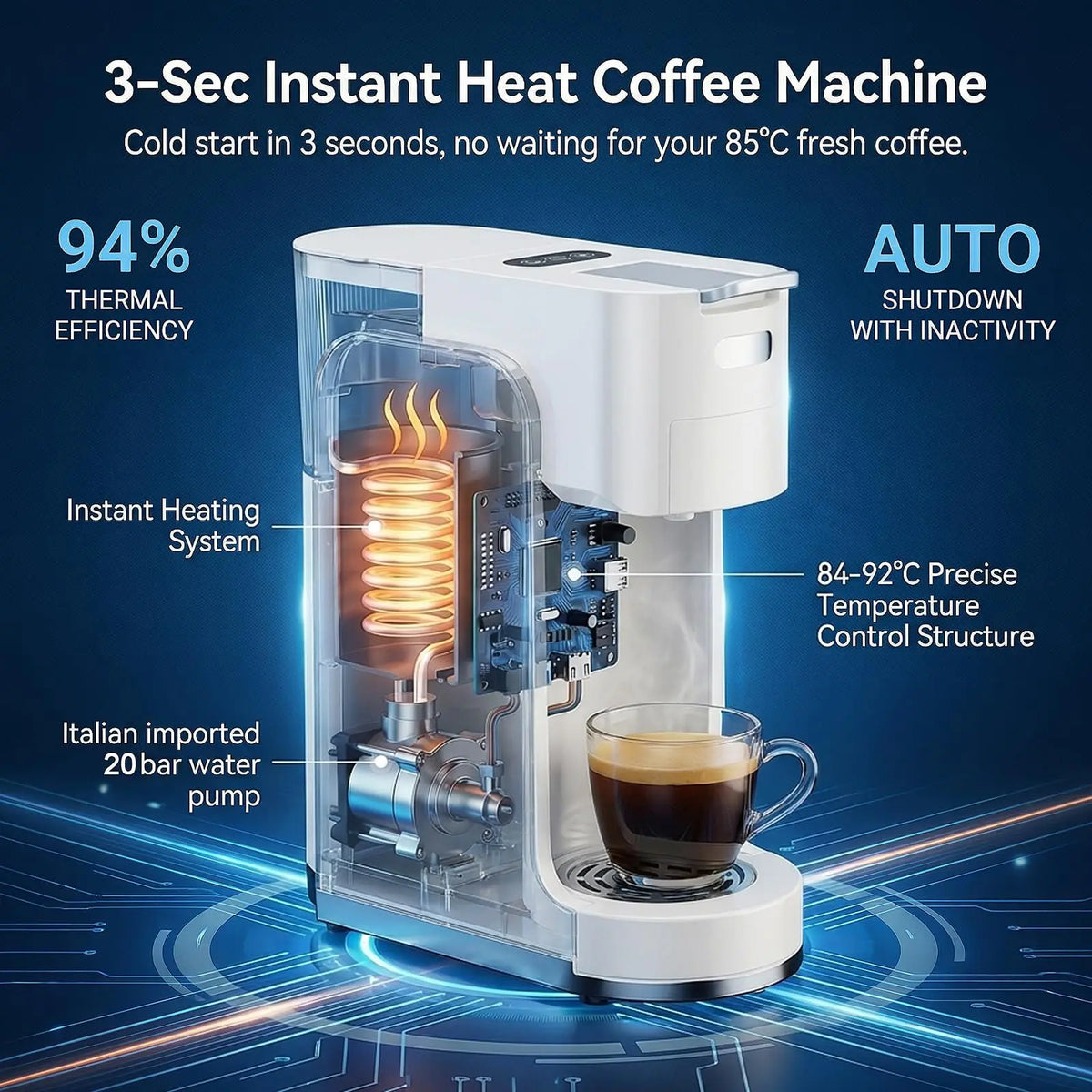 Single-Serve Coffee Maker, in Hot and Iced Coffee Machine — product view 3