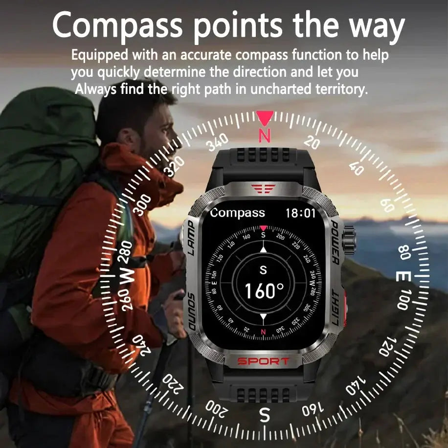 Rugged Military GPS Smart Watch For Men With Bluetooth Call - OurLum.com
