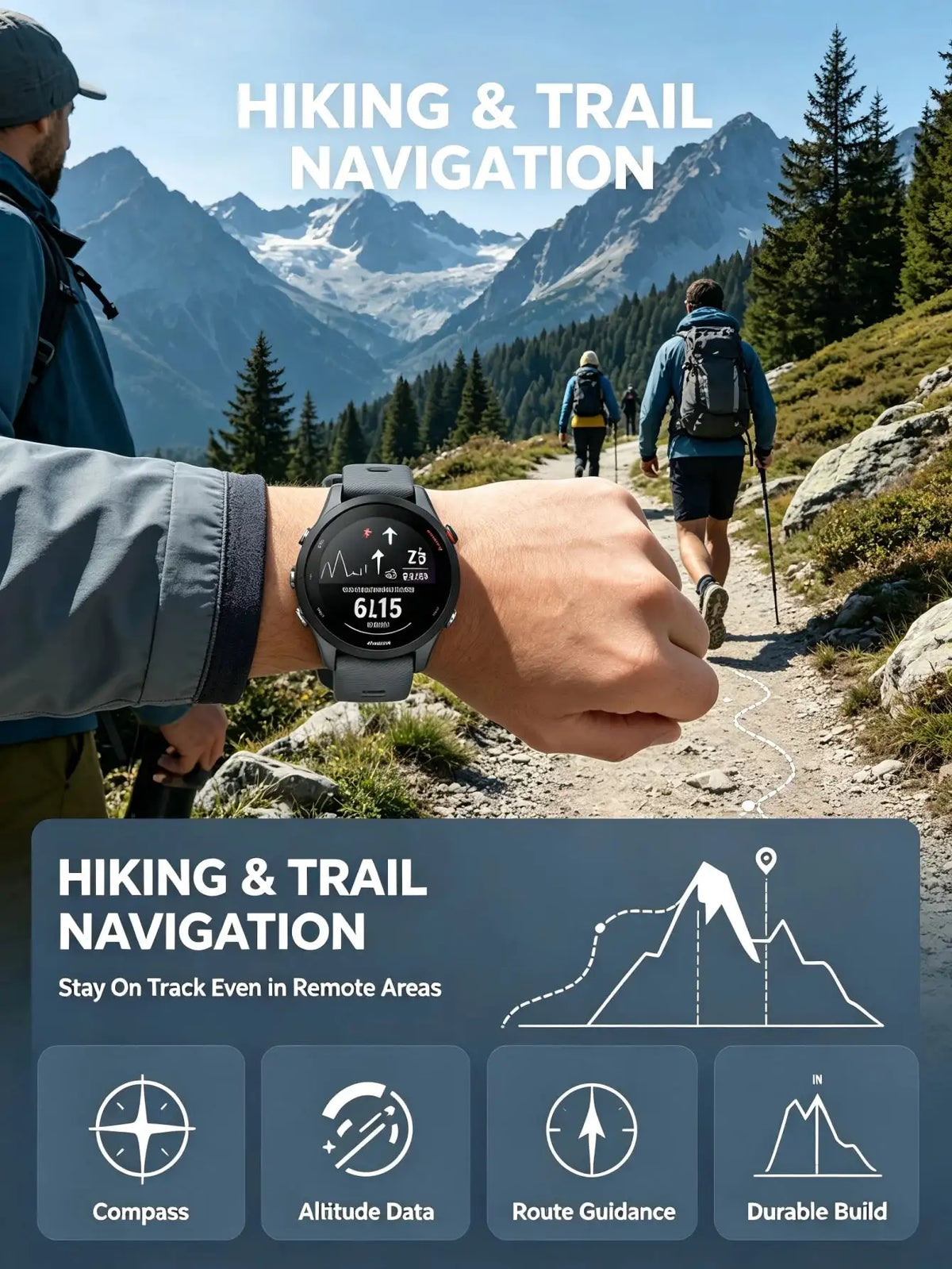 Garmin Forerunner 255 46mm Sports Smartwatch with 1.3-Inch Color Screen, 14-Day Battery, Calorie Monitor, RAM, Bluetooth, Wi-Fi, 5ATM Water Resistant