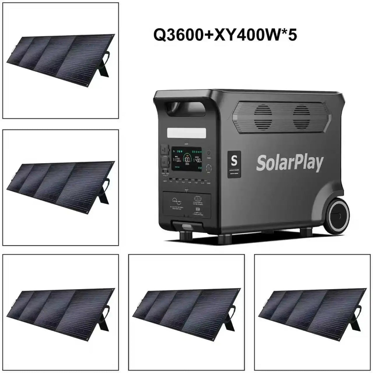 SOLARPLAY 3600W Portable Power Station 3840WH Outdoor Generator With Folable Solar Panels For Home Emergency Outdoor Camping