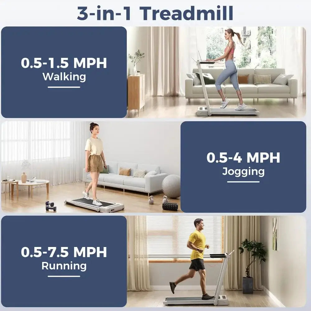 Folding Treadmill with Removable Desk, Remote, 12 Programs, 2.5 HP Walking Pad for Home Workout
