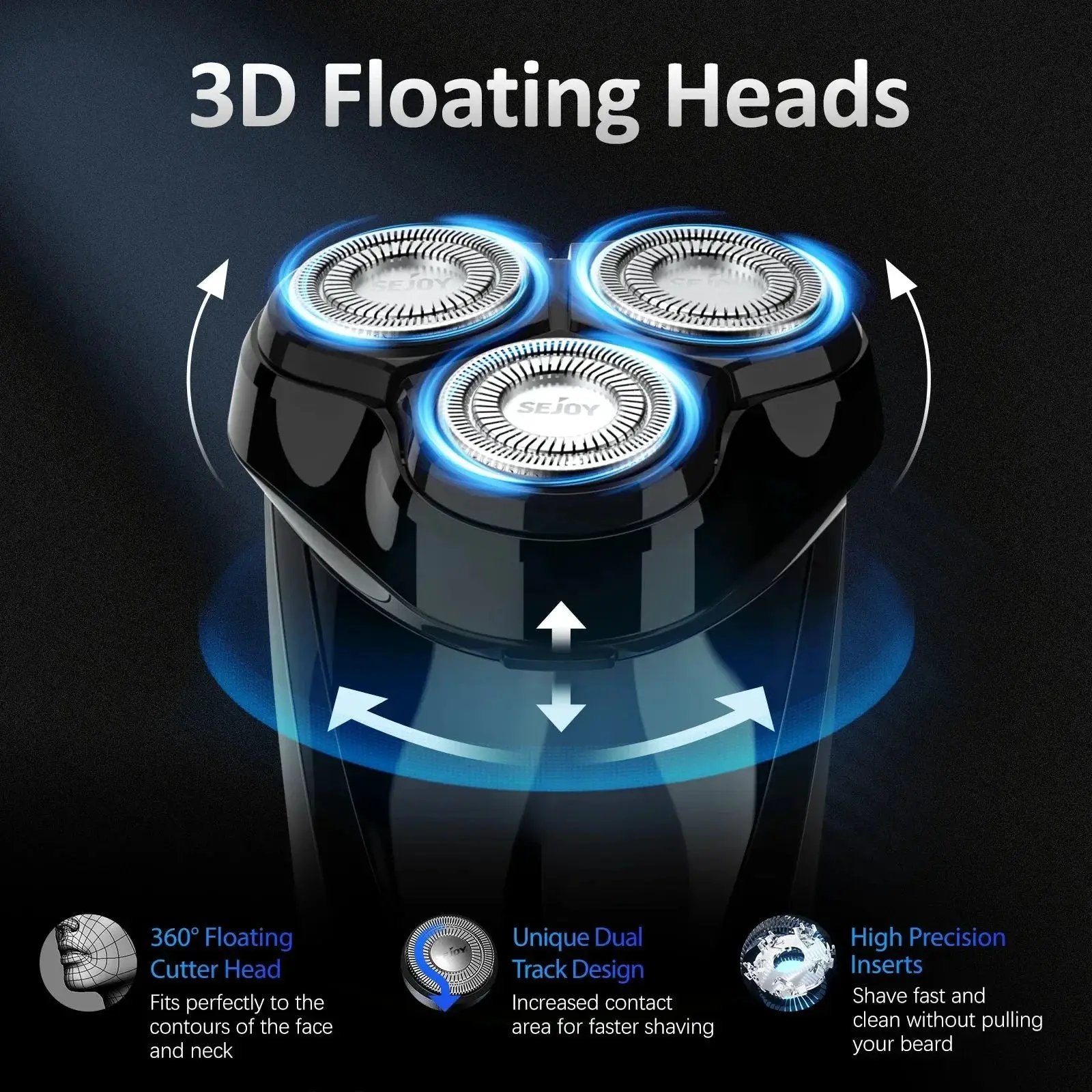 Sejoy 3D USB Rechargeable Electric Razor For Men Premium
