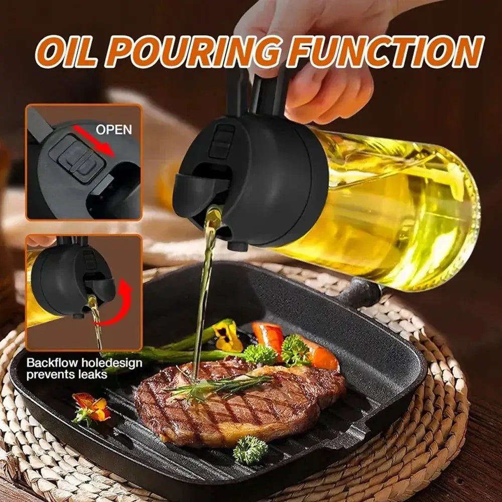 2 In 1 Sprayer Pourer Oil Bottle For Kitchen Use 16oz - OurLum.com
