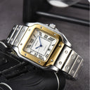 Men's Luxury Square Dial Steel Strap Watch Elegance Redefined