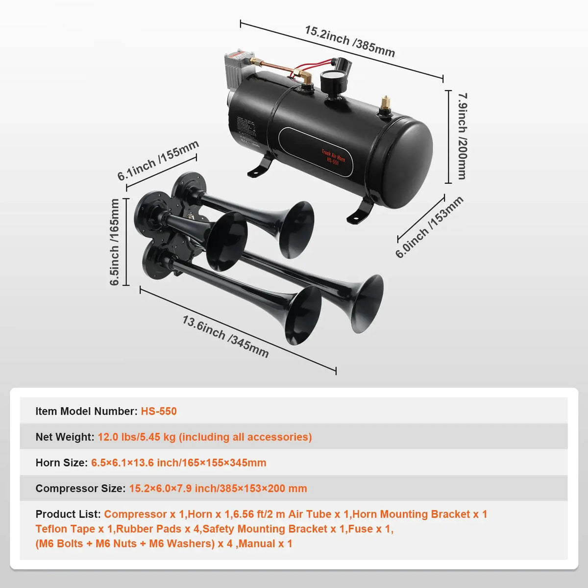 Trumpet Train Air Horn Kit — product view 8
