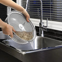 Kitchen Oil Proofing Lid Filter Foldable Handle Frying Pan Cover