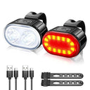 LED Bike Lights Set: USB Rechargeable Waterproof Trail Visibility