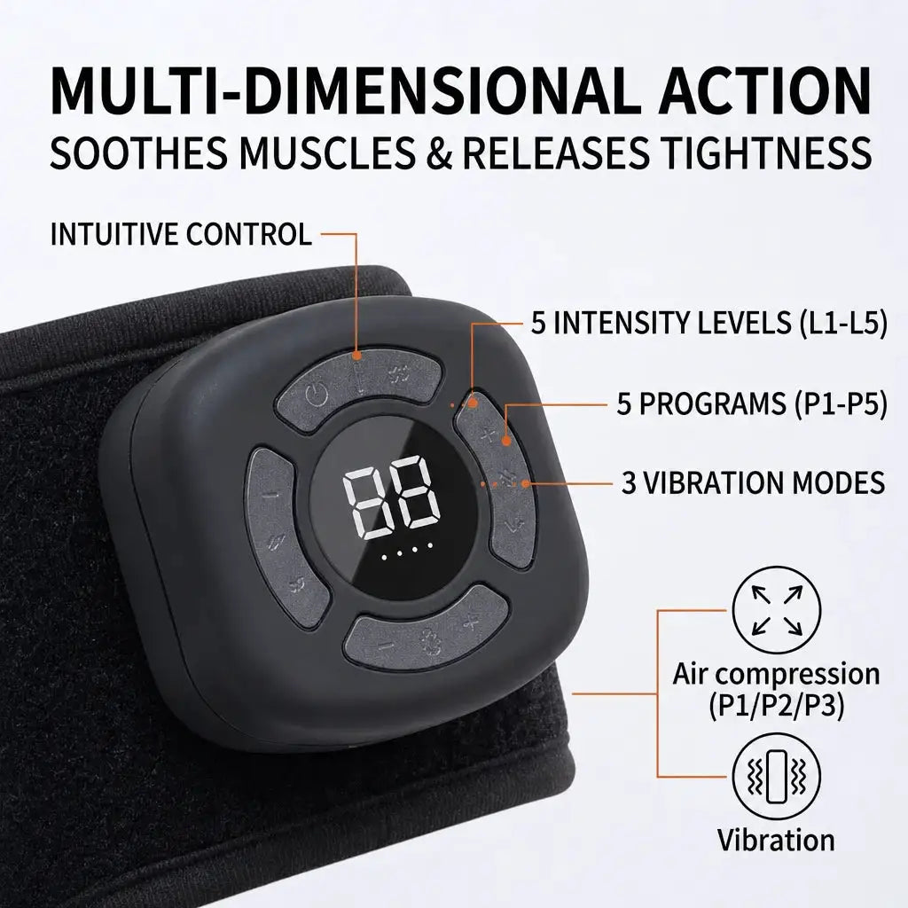 Ankle Foot Air Massager 3 Modes 5 Levels Wrap Cordless 1200mAh Vibrating Warming Sleeve Support Rechargeable Compress Joint Cuff