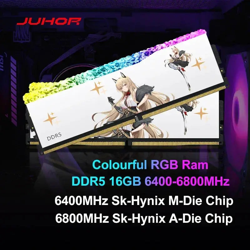 JUHOR RGB DDR5 16GB 6400MHz Desktop Memory Module Elite