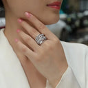 Sterling Silver Silver Unisex Moissanite Ring