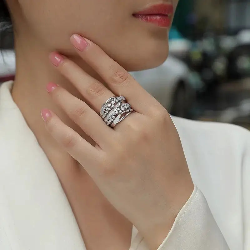Sterling Silver Silver Unisex Moissanite Ring — product image 2