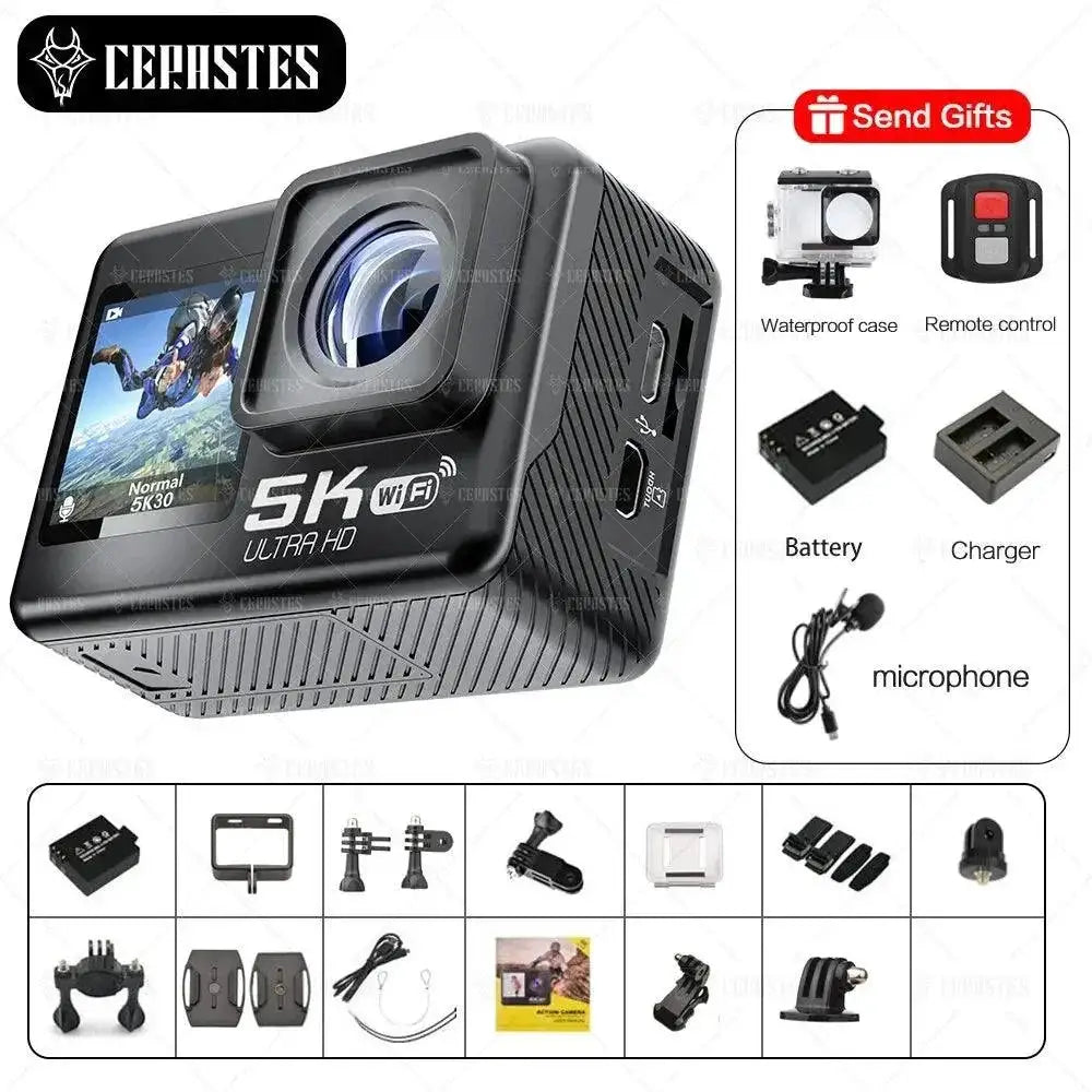Cerastes Action Cam 5K WiFi Outdoor Adventure Camera