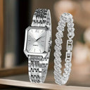 Womens Rhinestone Rectangle Watch