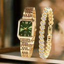 Womens Rhinestone Rectangle Watch