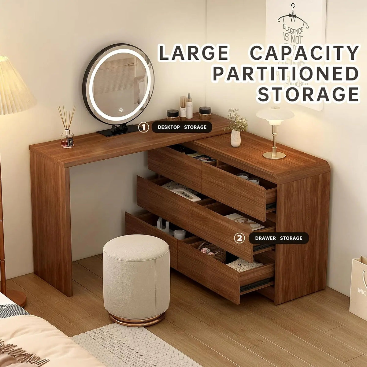 Makeup Vanity Desk With Mirror