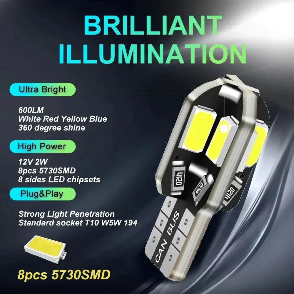 LED Car Interior Light Bulb Set Canbus 6000K W5W T10
