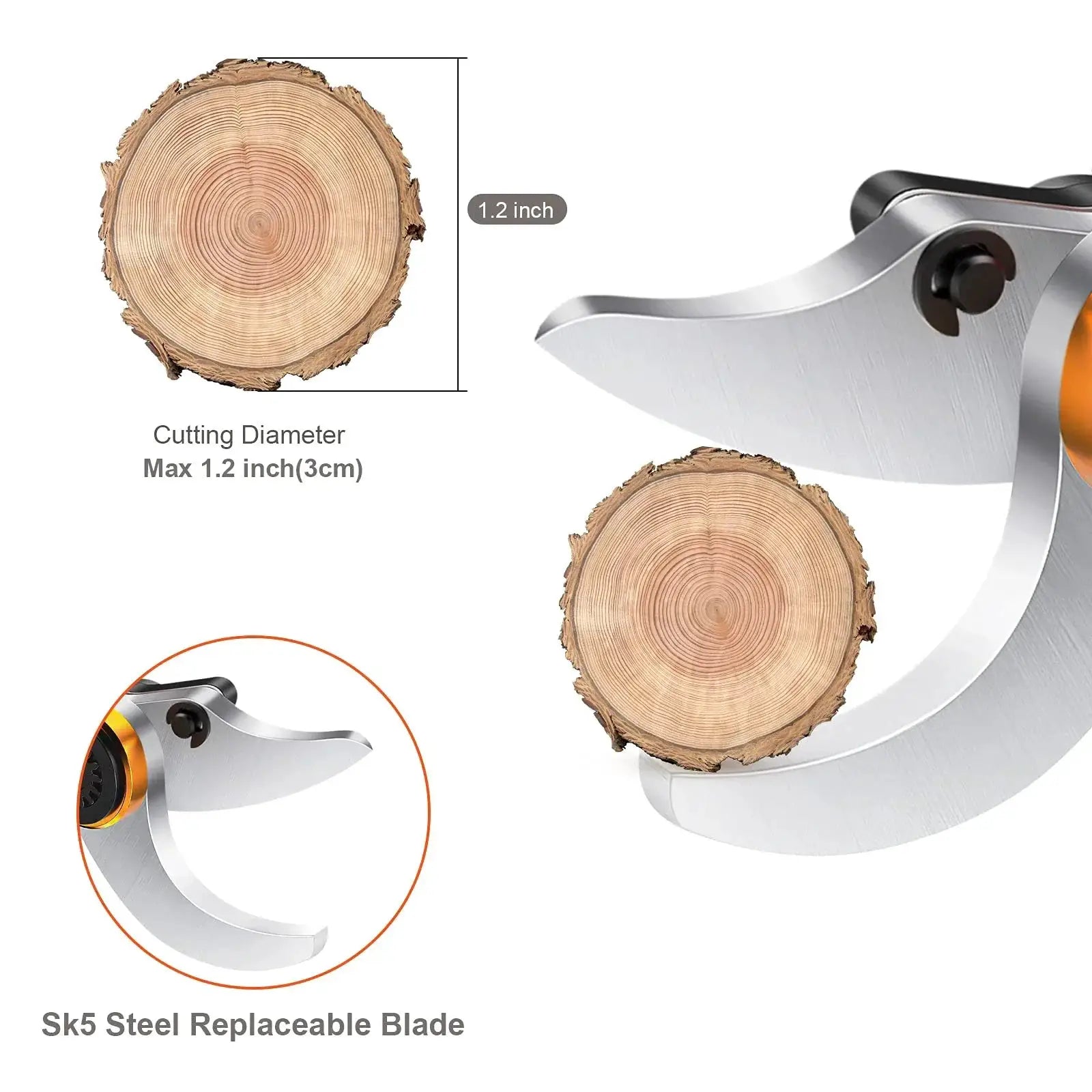 30mm SK5 Electric Pruning Shears Replacement Blades Garden