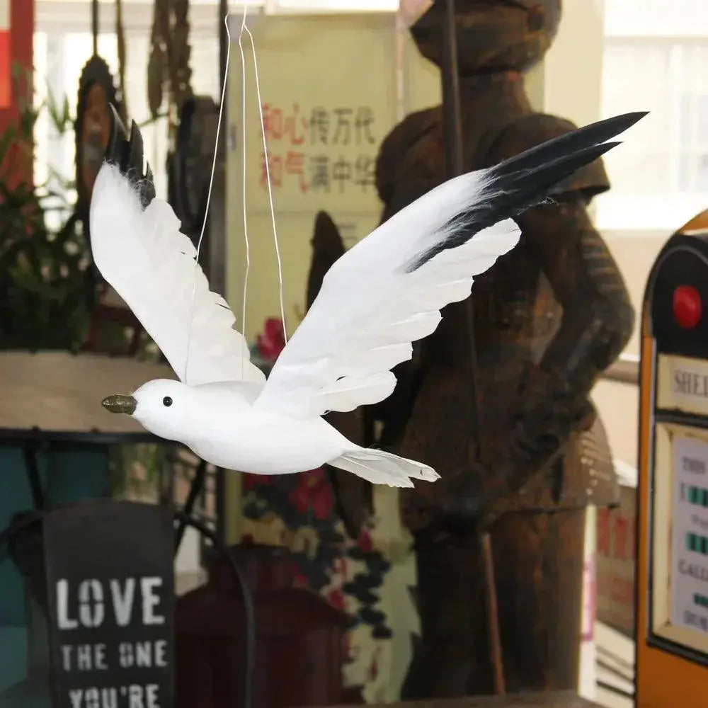 1Pc Simulated Feather Seagulls Bird Figurines For Home Decor