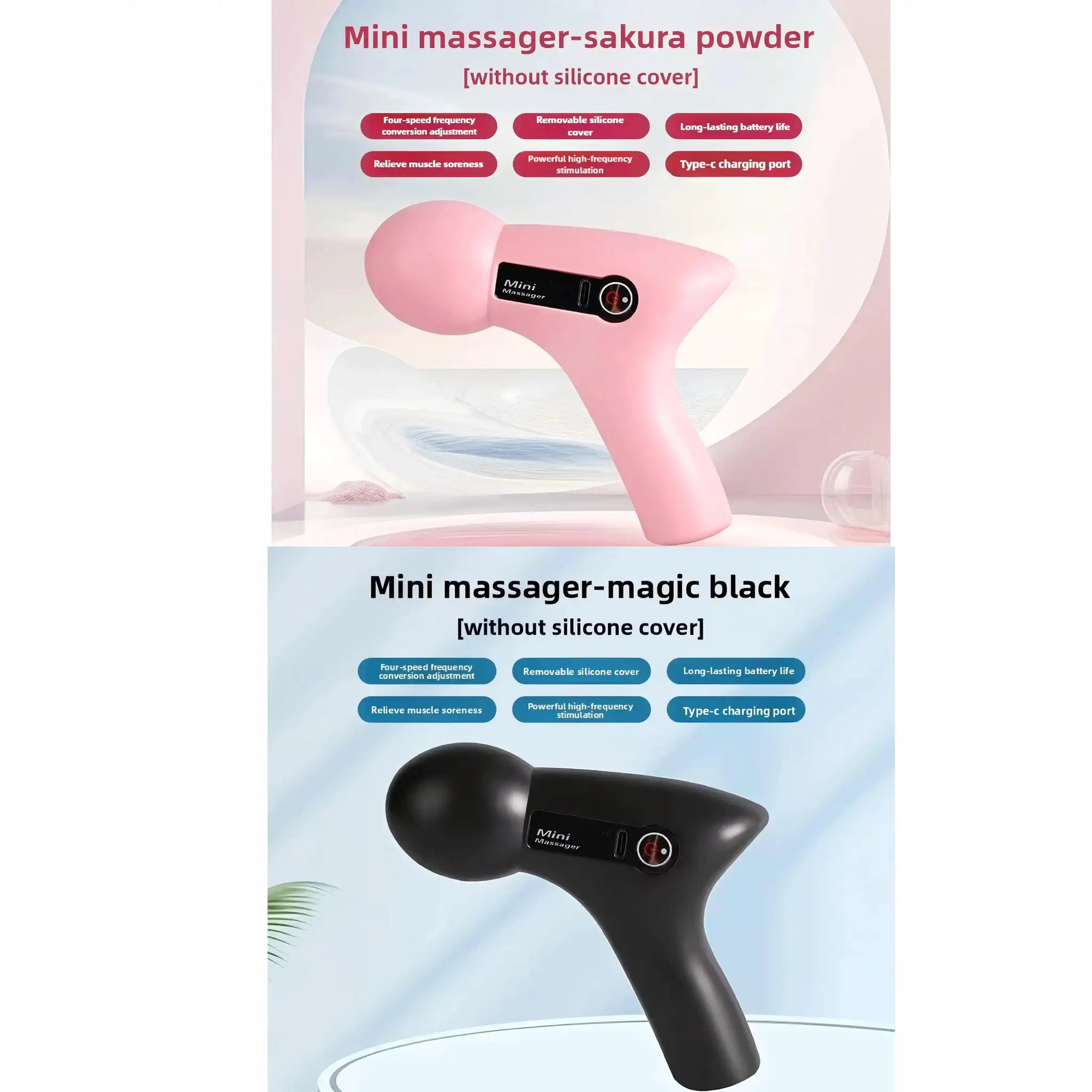 Original Mini Massage LCD Screen 6 Heads Gun Muscle Massager Portable Electric Fascia Gun for Neck Foot Body Fascia Gun