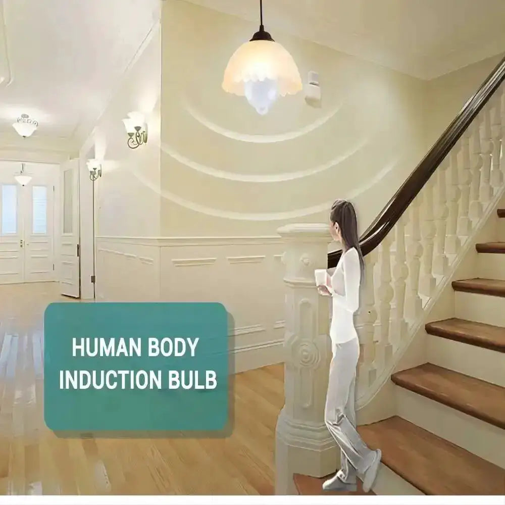 PIR Motion Sensor LED Light Bulb 12W E27 Smart Bulb Motion Activated ON/OFF Home Lights Lamp for Home Stair